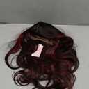 Aisaide Highlight Red Mixed Black Wig Long Layered Burgundy Black Wig with Curtain Bangs for White Balck Women Synthetic Layered Wavy Shaggy Wigs for Women 24inch 1B/RED