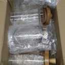 Suclain 3 Pcs Glass Coffee Container with Wooden Lid Spoon Shelf Labels Clear Airtight Jar Food Storage Canister Set for Sugar Spice Coffee Bean Holder Housewarming Gift(25 oz,Acacia Brown)