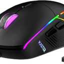 FFJ Wireless Gaming Mouse, 24000 DPI, Tri-Mode 2.4G/USB-C/Bluetooth 5.3 Gaming Mouse Wireless, RGB Programmable Mouse Gamer, 75Hrs Battery Life, Rechargeable Gaming Mice for PC, Mac, PS5, Xbox - Black