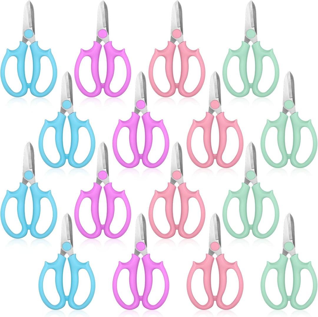 16Pcs Floral Scissors for Fresh Flowers Floral Cutters Cutting Scissors Shears Stainless Steel Flower Shears for Gardening Flowers Arrangement, Trimming Plants