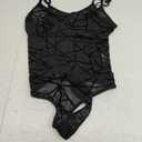 JomeDesign Bodysuit for Women Sexy Jumpsuit Sheer Mesh Bodysuit Tops
Small Black