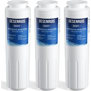 UKF8001 Water Filter Replacement Compatible with Kitchenaid Filter 4, EDR4RXD1, 4396395, UKF8001AXX, UKF8001AXX-200, UKF8001AXX-750, PURICLEAN II, Reduces 99% Chromium, 3 Pack, By DESENRUIS