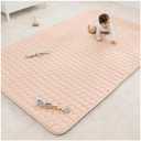 Comfy Cubs Rectangle Kids Play Mat - Large 60 x 96 inches Soft Quilted Baby Floor Mat with Non-Slip Bottom - Plush Design for Toddlers' Playtime and Relaxation - Comfortable and Durable - Blush