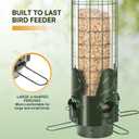Squirrel Proof Bird Feeder, 3LB Large Capacity Hanging Metal Bird Feeders with Weight-Activated Mesh Perches for Wild Birds, Finch, Cardinal, Chickadee, Outdoor Yard Decor