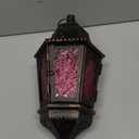 DECORKEY Moroccan Decorations, Lantern Decorative Indoor & Outdoor, 13.6 Vintage Decorative Hanging Lantern with Chian for Home Porch Patio Decor, Metal Ramadan Christmas Candle Holders(Plum Red)