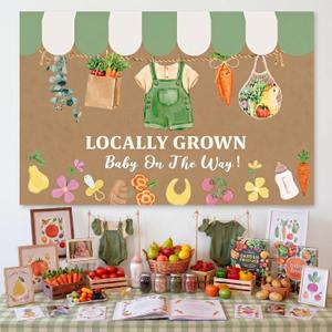 Mindsoft Locally Grown Baby Shower Decoration Brown Paper Backdrop