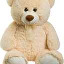 HollyHOME Big Teddy Bear Large Teddy Bear Stuffed Animal Birthday Valentines Day Plush for Kids and Girlfriend 36 inch Beige
