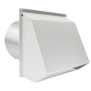 Upgraded 10 Inch Hooded Wall Vent, Outdoor Wall Exhaust Vent Cover Wall Cap with Screen & Damper for Exterior Kitchen Range Hood, Ventilation Dryer, HVAC Duct Air Exhaust, Galvanized Steel, White