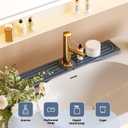 Faucet Mat for Kitchen Sink,Super Absorbent Diatomite faucet mat, Quick Drying Stone Sink Tray, Faucet Splash Guard for Kitchen,Bathroom Counter (Dark grey, 23.6" x 3.9")