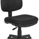 Office Star Pneumatic Sculptured Office Task Chair with Thick Padded Seat and Built-in Lumbar Support, Black