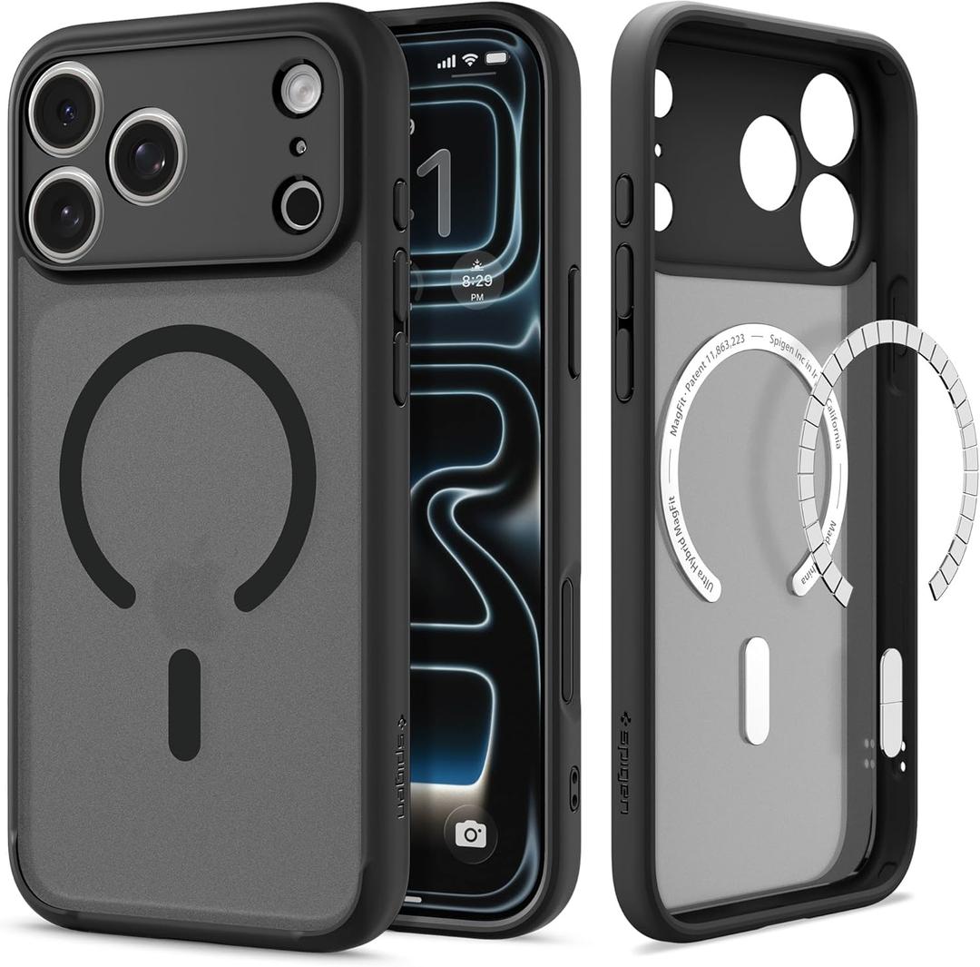 Spigen for iPhone 17 Pro Case, Ultra Hybrid MagFit [TPU Covered Camera Control] [Anti-Yellowing] [Compatible with Magsafe] - Frost Black