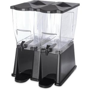 Carlisle FoodService Products Trimline Double Base Rectangular Beverage Dispensers with Spigot for Catering, Buffets, Restaurants, Polycarbonate (Pc), 2 x 3.5 Gallons, Black