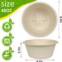 Paper Bowls, 100% Compostable Disposable Soup/Salad Bowls 48 Oz 50 Pack, PFAS-Free BPI Certified Eco-Friendly Hot/Cold Food Bowls, Natural Brown