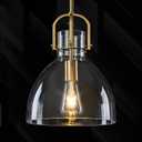 Modern Glass Shade Pendant Light Kitchen Island 10" Hand-Blown Hammered, Gold Finish, Adjustable Boom Ceiling Light for Living Room, Dining Room, Hallway