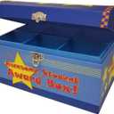 Treasure Chest Box Desktop Size 10"x6"x6" for Teachers and Classroom Toy Prizes Awards for Star Students