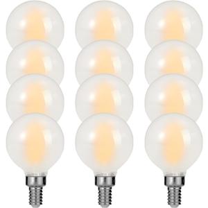 E12 G16 LED Globe Light Bulbs, Small Golf-Ball Size Round Bulb, 4W (40W Equivalent) 400 Lumens, 2700K Soft White, Dimmable, Frosted Glass, for Candelabra, Pendant, Sconce, Lamp, 10-Pack