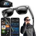 Smart Glasses with Camera, 8MP POV Recording Sunglasses for Travel, Cycling & Outdoor Use, AI Object Recognition, Voice Translation, Bluetooth Audio, Built-in Storage, IP67, Sunglass Lens