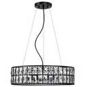 Doraimi Lighting Crystal Drum Ceiling Light Black 20 Inch 5 Light Semi Flush Mount Farmhouse Fixture for Living Room Dining Room Bedroom Kitchen Island Hallway