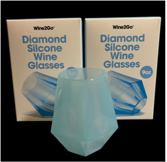 Wine2Go Diamond Silicone Glasses 9oz