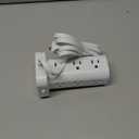 Tower Power Strips with Surge Protection, 6FT Flat Extension Cord with Multiple Outlets, 12 AC 4 USB Ports, Overload Protection Charging Station for Office Home Dorm Room Travel (White)