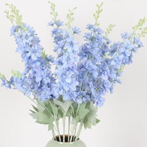 OUKEYI 33.5in 6pcs Fake Flowers Delphinium Artificial Flowers Silk Flowers Larkspur Artificial Flowers Long Stem Flowers for Tall Vase Home Wedding Party Decor (Light Blue)