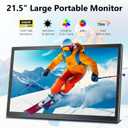 21.5 Inch Large Portable Second Monitor FHD 1080P 75Hz, USB-C HDMI External Screen for Desktop Laptop Office Gaming, VESA Mount Supported
