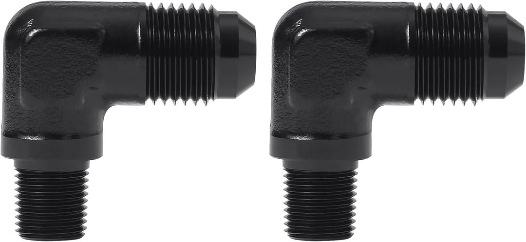 EVIL ENERGY 6AN to 1/8" NPT Male 90 Degree Fitting Adapter Aluminum 2 PCS