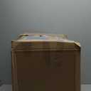 GREENSTELL Vanity Stool Chair with Storage and Folding Back, 15.7" x 15.7" x 19.5" Faux Fur Soft Ottoman for Adults, 4 Metal Legs with Anti-Slip Feet, Furry Padded Seat for Makeup, Bedroom, White