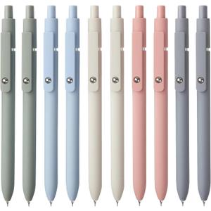 FIOVER Gel Pens, 10pcs 0.5mm Quick Dry Black Ink Fine Point Smooth Writing Pens for Journaling Note Taking High-End Series Ballpoint for Office School Supplies(10pcs Morandi)