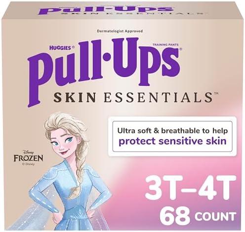 Pull-Ups Girls' Skin Essentials Potty Training Pants, Training Underwear, 3T-4T (32-40 lbs), 68 Ct
