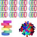 Ahyuan 100 Ultra Bright Glow Sticks Bulk and 100 Pcs UV Neon Balloons with 6 Colors Neon Gaffer Cloth Tape, UV Blacklight Glow in The Dark Tape Neon Party Supplies
