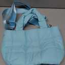 KALIDI Quilted Tote Bag Small Puffer Crossbody Bag for Women Lightweight Nylon Puffy Shoulder Handbag with Adjustable Strap (Blue)