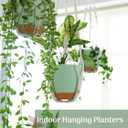 Bouqlife Self Watering Hanging Planters for Indoor Plants 3 Pack Macrame Plant Hangers with Drainage Holes Pots and Hooks for Home Garden Decor Green