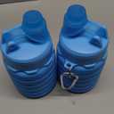 Collapsible Water Bottles Travel water bottle Sports Portable Sport Water Bottle Reusable Water Bottles comes with mountaineering Buckle 500ml silicone Water-proof camping water bottle (2 Pack, Blue+Blue)