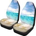 Pehede Car Seat Cover Sea ??Beach Shells Front for Cars, Easy to Install Cover Set, Accessories Auto Trucks Van SUV,2 Packs