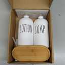 MOMEEMO White Soap Dispenser Bathroom Set, Soap and Lotion Dispenser Set Suitable for Bathroom Accessories Decor. (White)