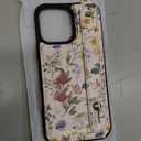 Petitian for iPhone 16 Pro Case Wallet - Women Girls Cute Girly Aesthetic Unique Design Leather Credit Card Holder Cardholder Stand Wristband for iPhone 16 Pro, Vin Flower