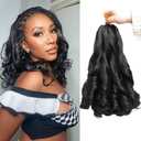 French Curl Braiding Hair 12Inch 8Packs French Curl Crochet Braids Short Curly Crochet Hair Bouncy Synthetic knotless Braiding Extensions (1#, 12inch)