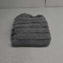 Cozy Bliss Faux Fur Throw Blanket for Couch, Cozy Warm Plush Striped Blanket for Sofa Bedroom Living Room,50 * 60 Inches Grey (Gray)