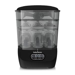 Baby Brezza Bottle Sterilizer and Dryer Advanced – 33% Faster - Largest Capacity Steam Sanitizer - Universal Sterilization Machine for All Bottles + Pump Parts - HEPA Air Filter, Black