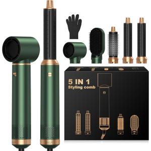 5 in 1 Upgrade Hair Dryer Brush Set Blow Dryer Brush, Negative Ion Air Styler Curling Wrap Air Curler, Hot Air Brush Curling Iron Hair Styling Tools As A Gift for Straight/Curl/Dry/Smooth