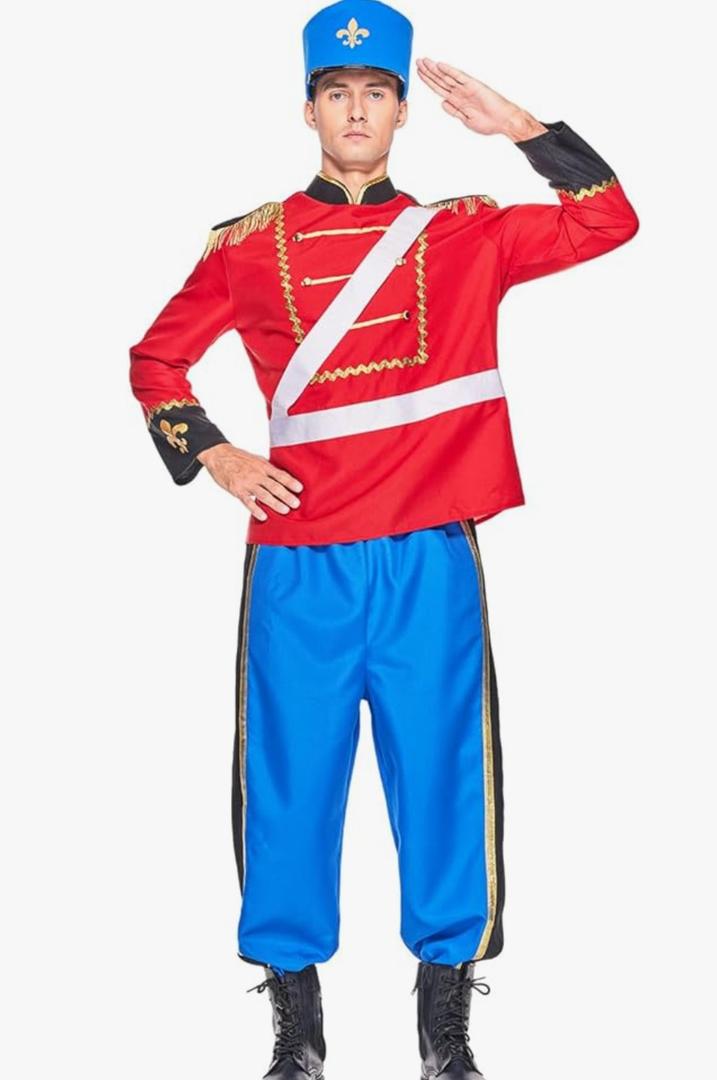 EraSpooky Mens Noelle Nutcracker Costume Adult Christmas Toy Soldier Outfits, XL