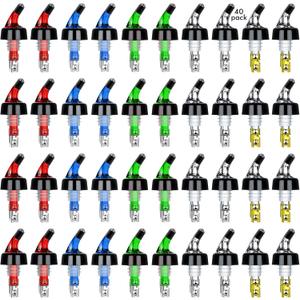 SuproBarware Automatic Measured Bottle Pourer Liquor Bottle Pourer Quick Shot Dispenser 1oz Liquor Pour Spout for Alcohol,Wine,Spirits, Home Bar Kitchen Tools 40 Pack