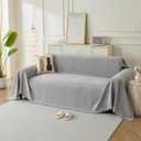 Couch Cover for Dogs, Boho Sofa Covers for 3 Cushion Couch, Chenille Sofa Slipcover for Pets Washable, L-Shape Sectional Couch Loveseat Cover Soft Throw Blankets with Tassels(71x134,Grey)