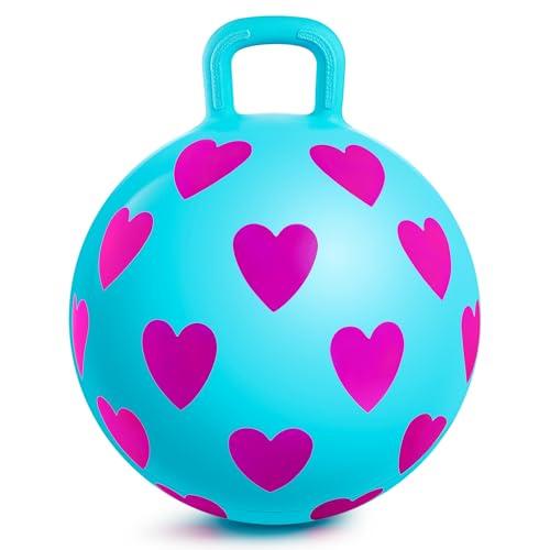 PlayZap Hopper Balls for Kids 3-6, Bouncy Ball with Handle, Inflatable Bouncing Hopper, Garden Hopping Toys Girls Boys Gifts