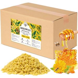 Beeswax pellets 10LB, VEGISHINE Pure and Natural Yellow Beeswax for Candle Making, DIY Skin Care, Lip Balm, Polishing, Lotion, Soap, Candle Making Supplies
