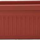 The HC Companies Venetian Windowr Planter Box w/Drain Plug - Long Planter Box for Windowsills, Balconies & More - Plastic Large Rectangular Outdoor Planters for Herbs & Flowers (30" Clay, Pack of 1)