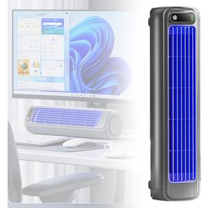 2026 New Portable Air Conditioner, 3 Speeds Bladeless Cooling Fan with LED Touch Screen, USB Rechargeable Air Cooler for Bedroom Office Home, Grey