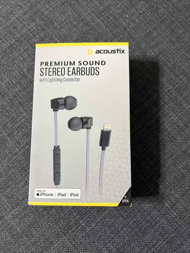 Acoustix Premium Sound Stereo Earbuds With Lightning USB C Connector