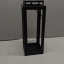 18" Black Metal Modern Candle Lantern  Decorative Hurricane Lantern for Indoor & Outdoor Use, Ideal for Table, Mantle, Porch, Halloween, Christmas, and Wedding Decor (No Glass Panel) (Large)